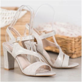 Goodin Stylish Sandals With Glitter grey golden 1