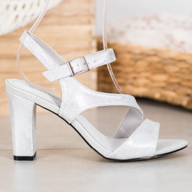 Goodin Stylish Sandals With Glitter silver grey 1