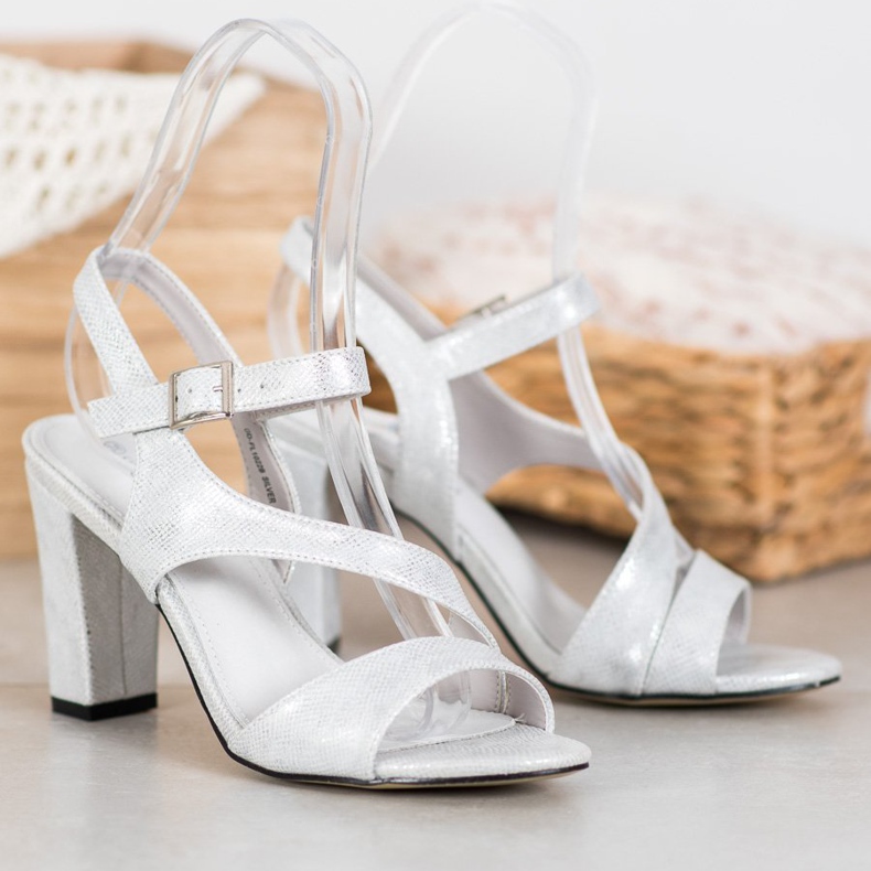 Goodin Stylish Sandals With Glitter silver grey 2