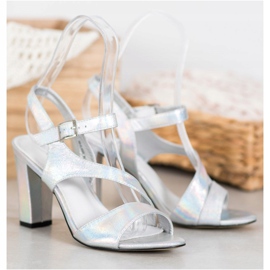 Goodin Stylish Sandals With Glitter silver grey 1