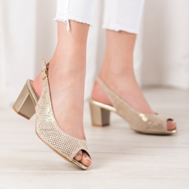 Goodin Openwork High Heels yellow 2