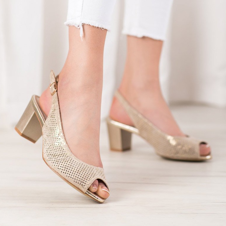 Goodin Openwork High Heels yellow 2