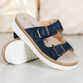 Filippo Comfortable Leather Slippers blue 1 Filippo Comfortable Leather Slippers blue 1