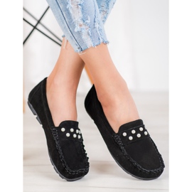 Filippo Leather Loafers With Pearls black 2