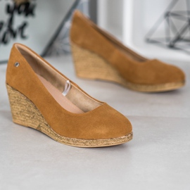 Filippo Leather Wedge Pumps brown 1