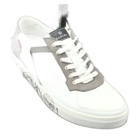 Leather sports shoes Badura 3361 white black grey 4