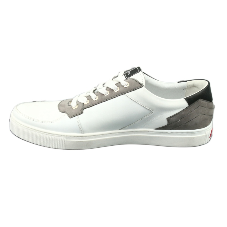 Leather sports shoes Badura 3361 white black grey 5