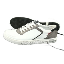 Leather sports shoes Badura 3361 white black grey 6