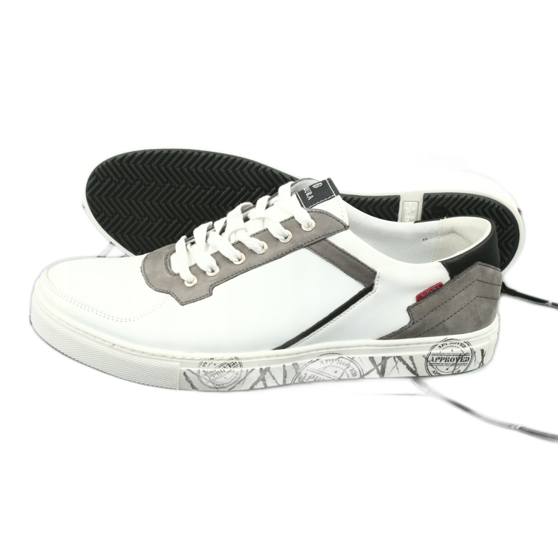 Leather sports shoes Badura 3361 white black grey 6