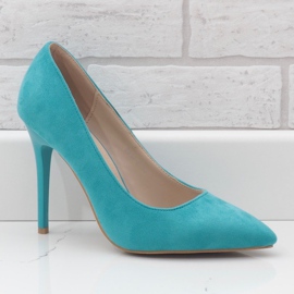 Green classic eco-suede heels 6530-P 1 Green classic eco-suede heels 6530-P 1