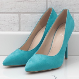 Green classic eco-suede heels 6530-P 2 Green classic eco-suede heels 6530-P 2