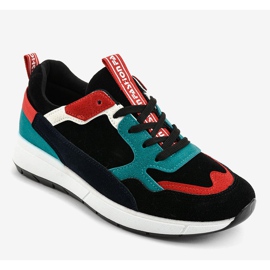 Black sneakers, sports sneakers C9212 multicolored 1