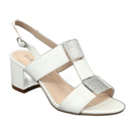 Low-heeled sandals Sergio Leone SK910 white grey 1