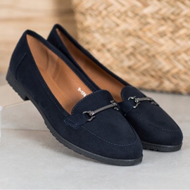 Miss Laura Navy Suede Shoes navy blue 1