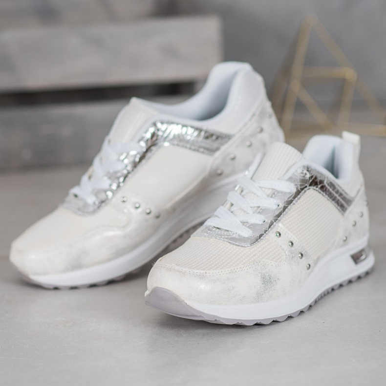 Emaks Shiny Sneakers On The Platform white grey 1