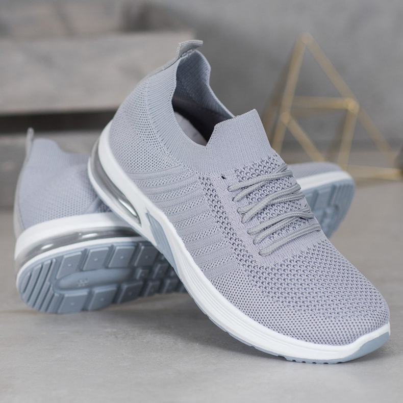 SHELOVET Gray Textile Shoes On The Platform grey 1