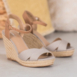 J. Star Light Wedge Sandals beige 1