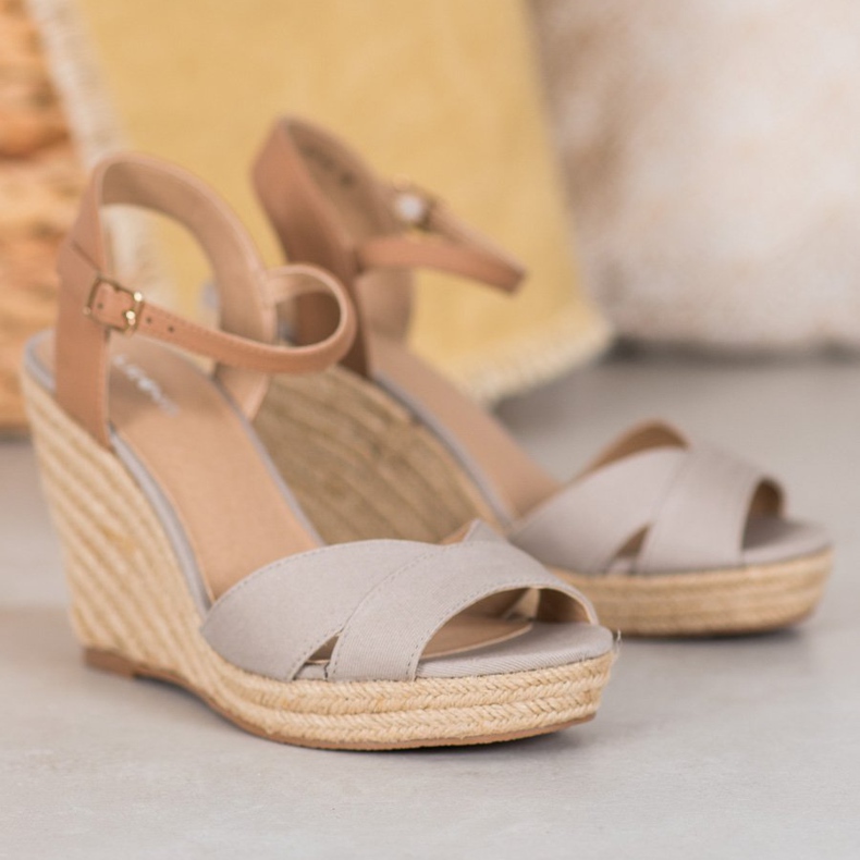 J. Star Light Wedge Sandals beige 1