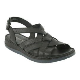 Comfort leather sandals Caprice 28152 black 1