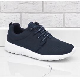 Navy blue sports shoes 9-6836B-12 1