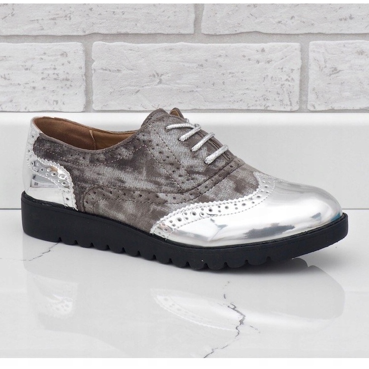 Red suede shoes TL-62 grey 1