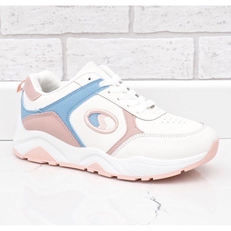 White fashionable sports shoes BO-186 pink 1 White fashionable sports shoes BO-186 pink 1