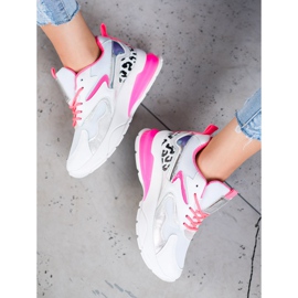Ideal Shoes Sneakers With Pink Inserts white multicolored 1