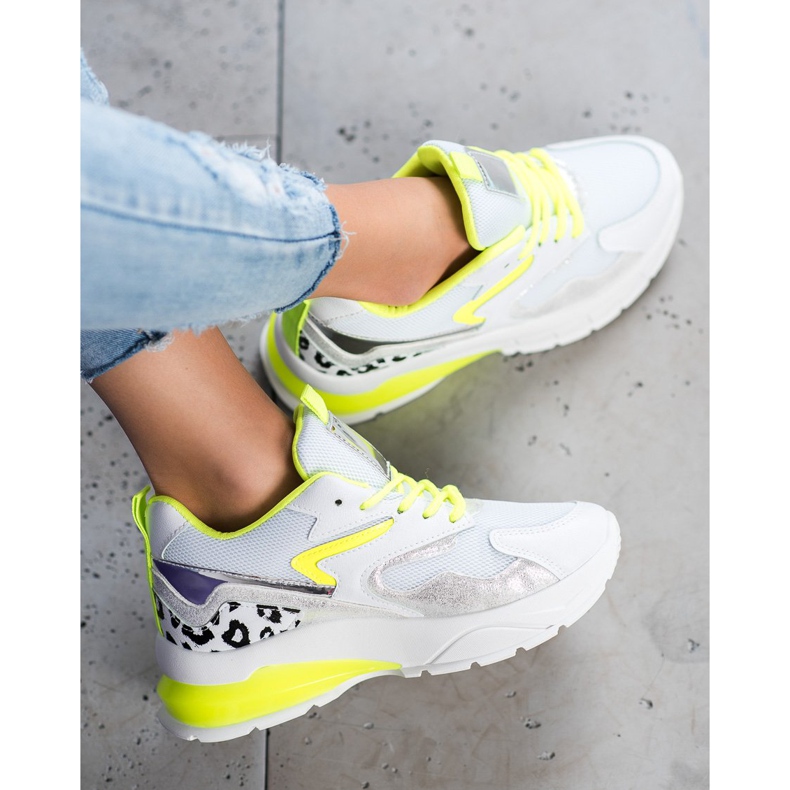 Ideal Shoes Sneakers With Yellow Inserts white multicolored 1