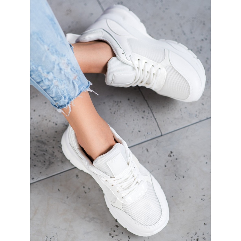 SHELOVET Stylish Sneakers With Mesh white 1