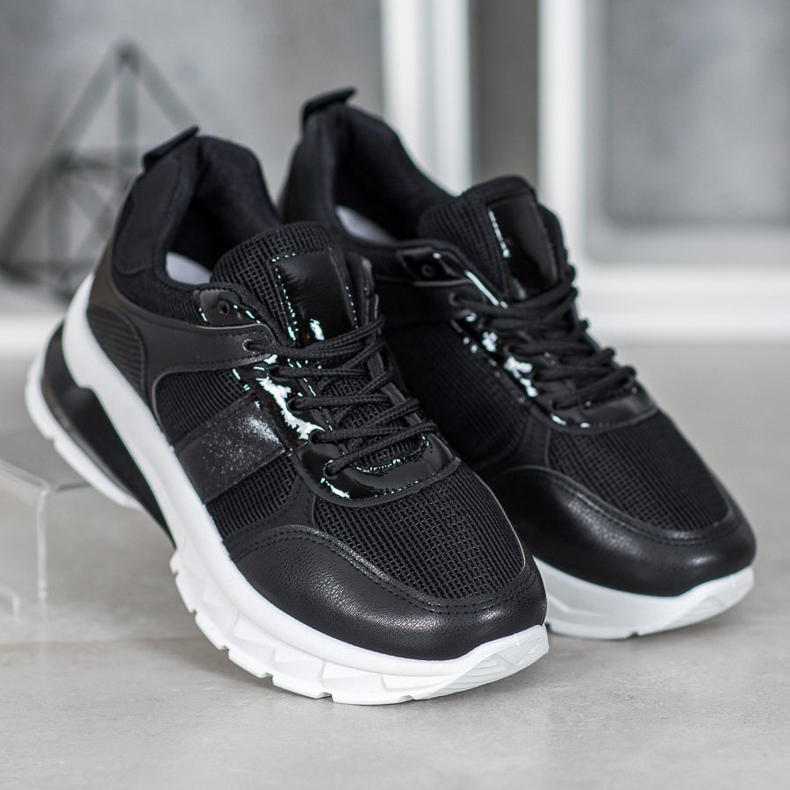 SHELOVET Stylish Sneakers With Mesh black 2