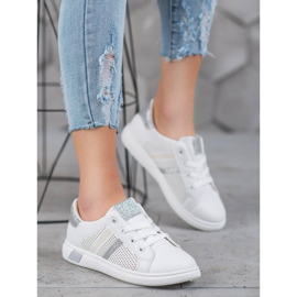 SHELOVET White Sport Shoes With Glitter grey 3