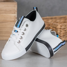 SHELOVET Stylish Sneakers With Eco Leather white 1