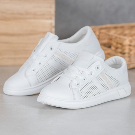 SHELOVET White Sport Shoes With Glitter 1
