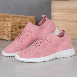 SHELOVET Openwork Sport Shoes pink 1