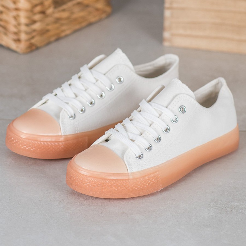 SHELOVET Sneakers With Colorful Sole white 1