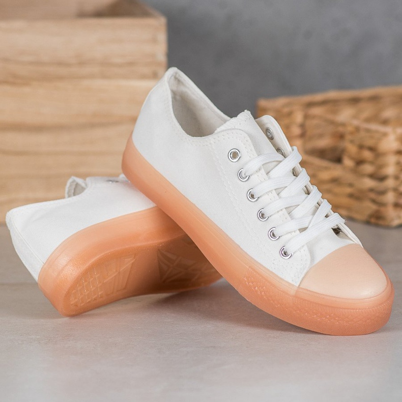 SHELOVET Sneakers With Colorful Sole white 2