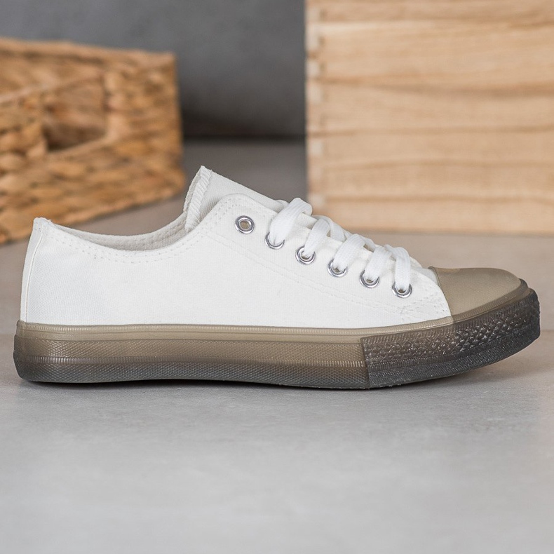 SHELOVET Sneakers With Colorful Sole white 1