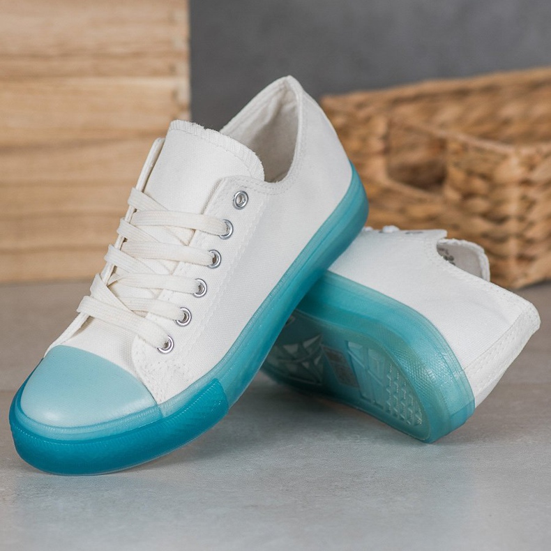 SHELOVET Sneakers With Colorful Sole white 2