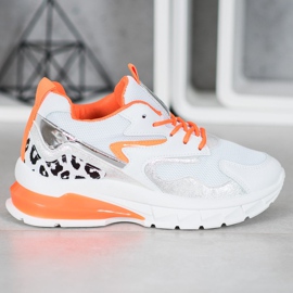 Ideal Shoes Sneakers With Orange Inserts white multicolored 2