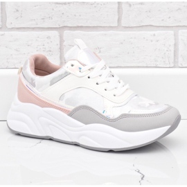 White women's sports shoes C9218 1