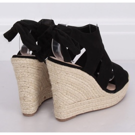 Black Espadrilles on wedges 77-77 Black 1