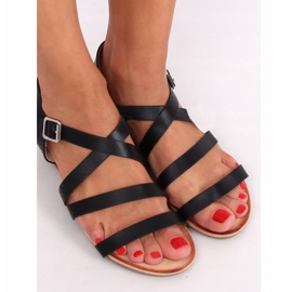 Black sandals on a wedge heel S060064 Black 1