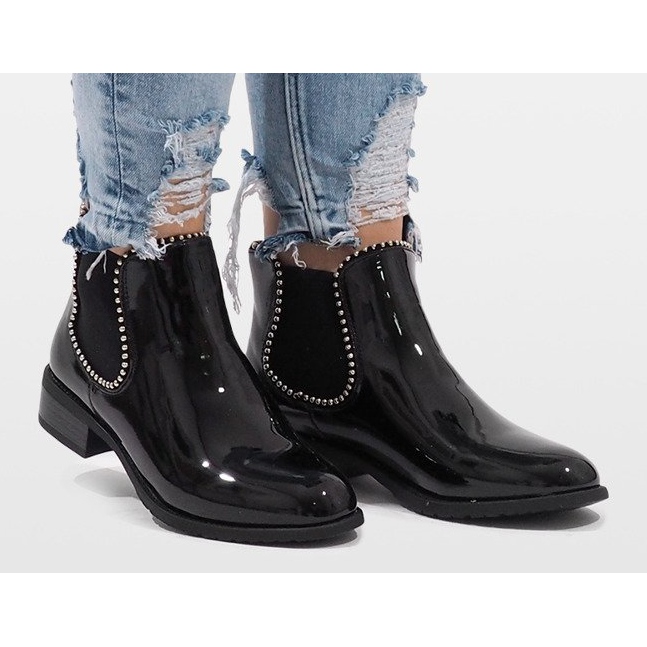Black patent leather boots BO-237 # 1