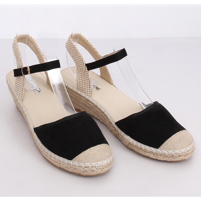 Black Espadrilles on wedges LLI-3M85 Black brown 1