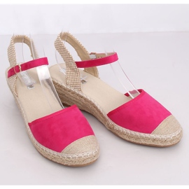 Espadrilles on fuchsia wedges LLI-3M85 Fuchsia pink 1