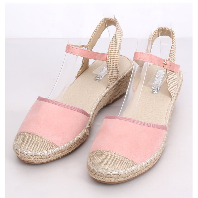 Pink Espadrilles on wedges pink LLI-3M85 Pink 1