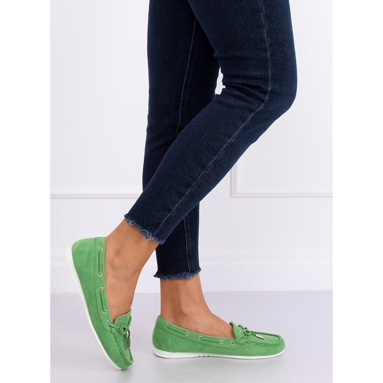 Green Women's loafers RQ-1 Green 2