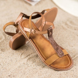 Small Swan Classic Sandals With Eco Leather brown 1
