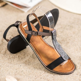 Small Swan Classic Sandals With Eco Leather black 2