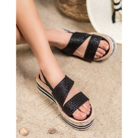Small Swan Braided Sandals On The Platform black 1